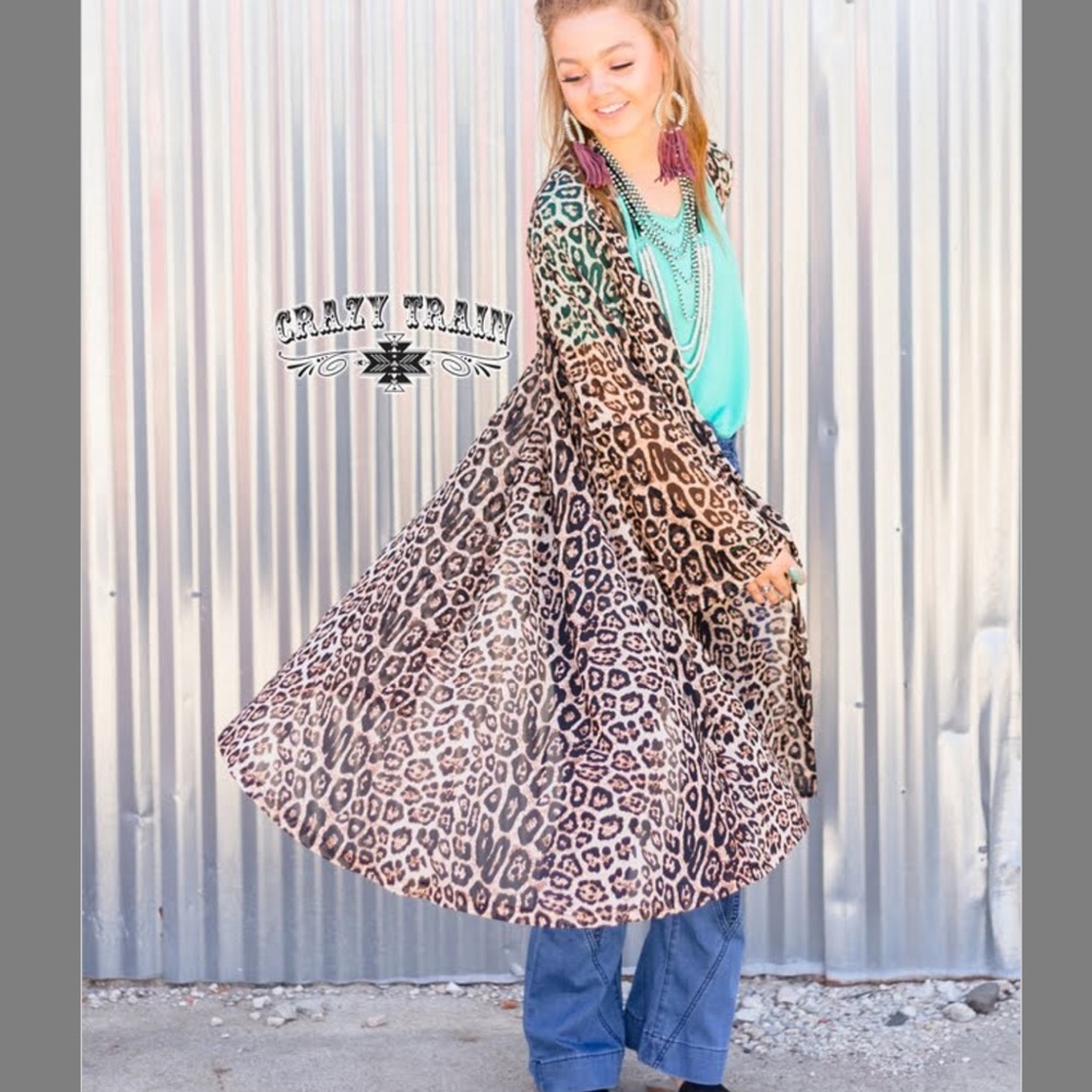 Crazy Train La Vida Leopard Bell Sleeve Duster - Picture 3 of 5